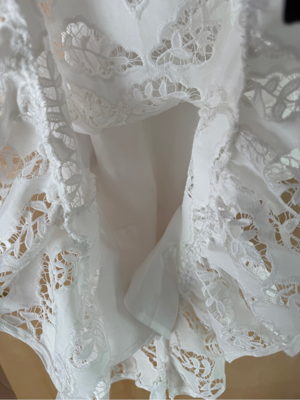 Sandro White Zalan Broderie Anglaise Lace Midi Dress V-Neck Boho Bridal T1 S - Picture 15 of 15